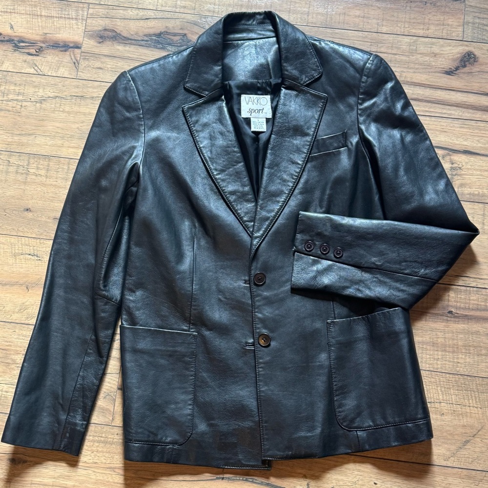 Women’s black leather jacket
